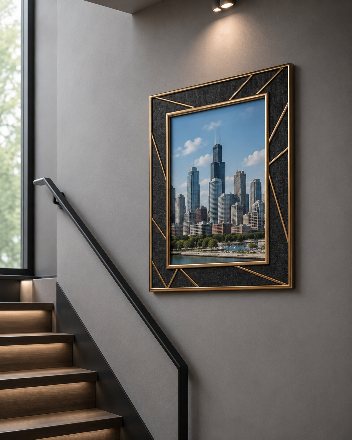 Deco Luxe frame — Matte-Grey Stairwell