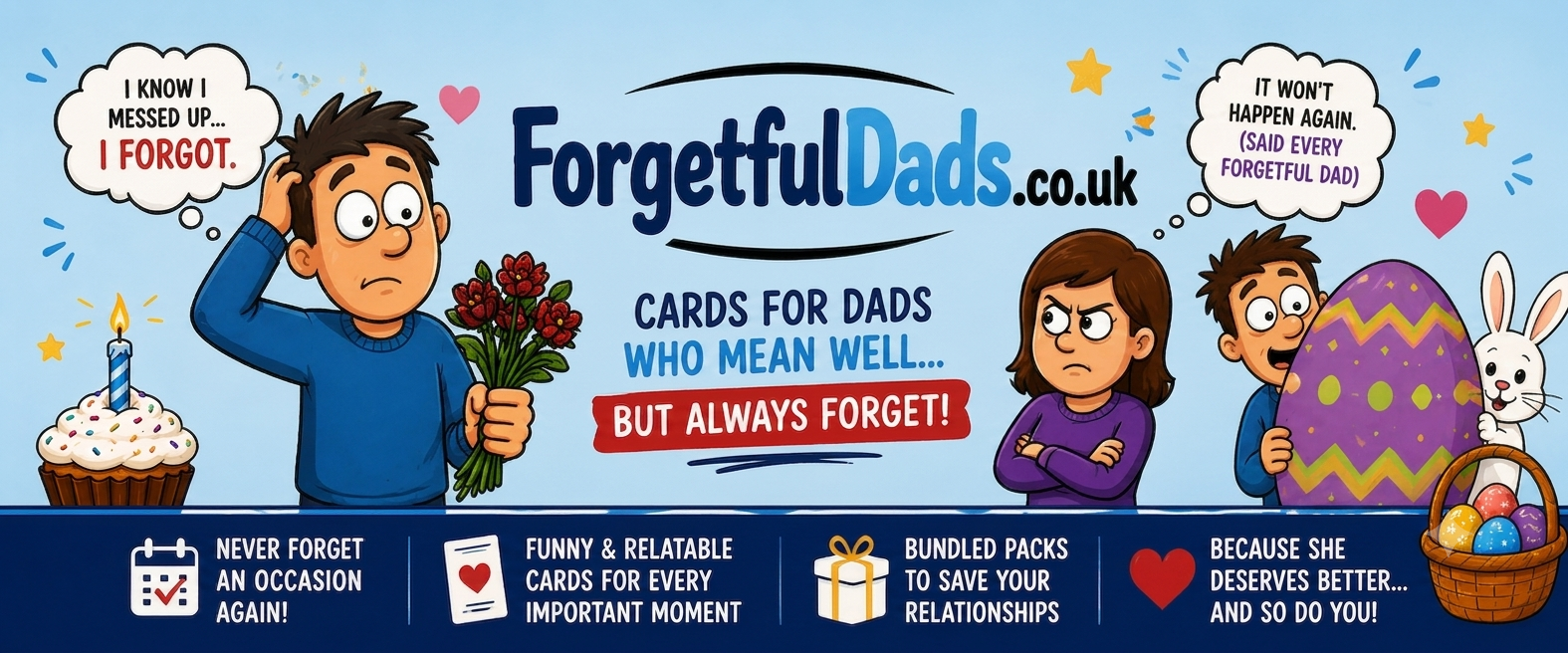 ForgetfulDads Facebook page banner artwork